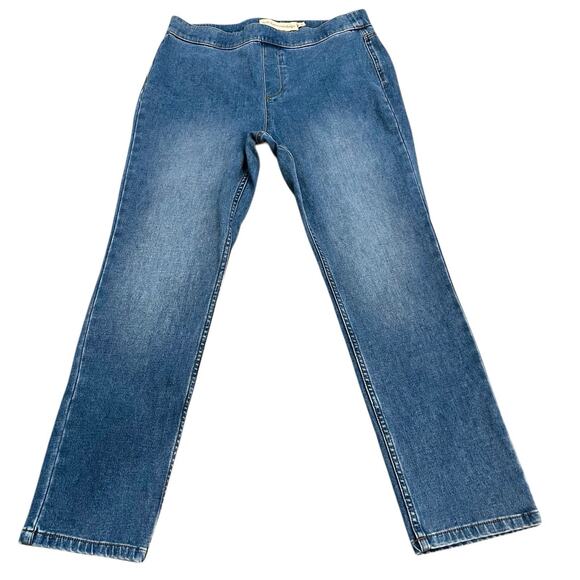 Soft Surroundings Denim - Soft Surroundings Ultimate Denim Pull On Slim Leg Jeans Large Straight Stretchy